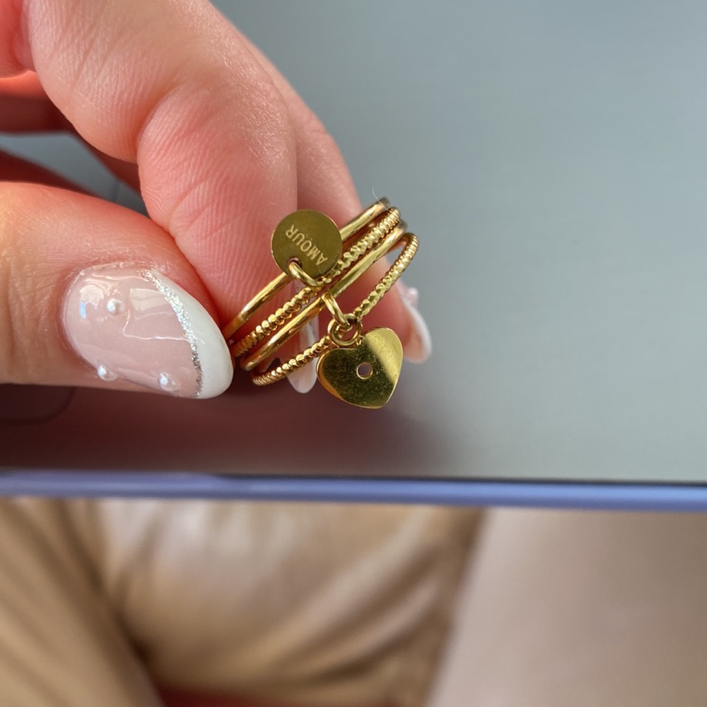 Adjustable Ring With Two Small Charms - image 2